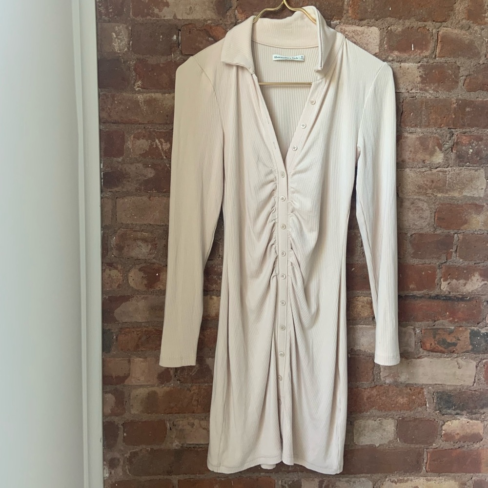 Abercrombie Ruched Knit Shirt Dress